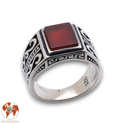 bague homme cornaline