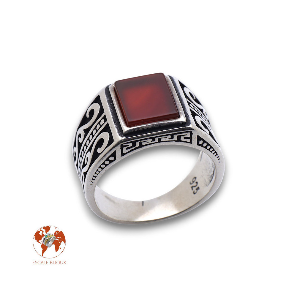 bague homme cornaline