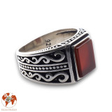 chevaliere homme cornaline