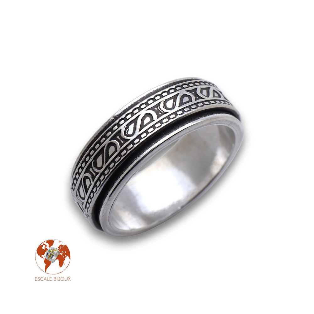 bague argent anti stress homme