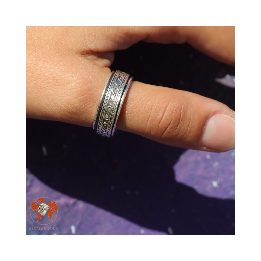 bague argent anti stress femme