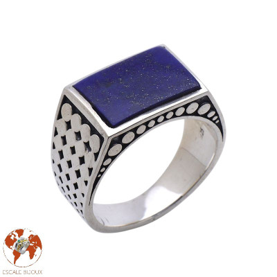 bague argent 925 lapis lazuli homme