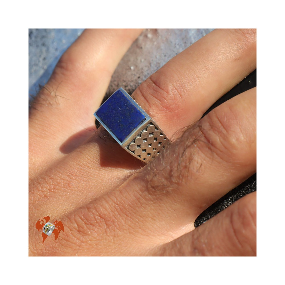 bague argent lapis lazuli homme