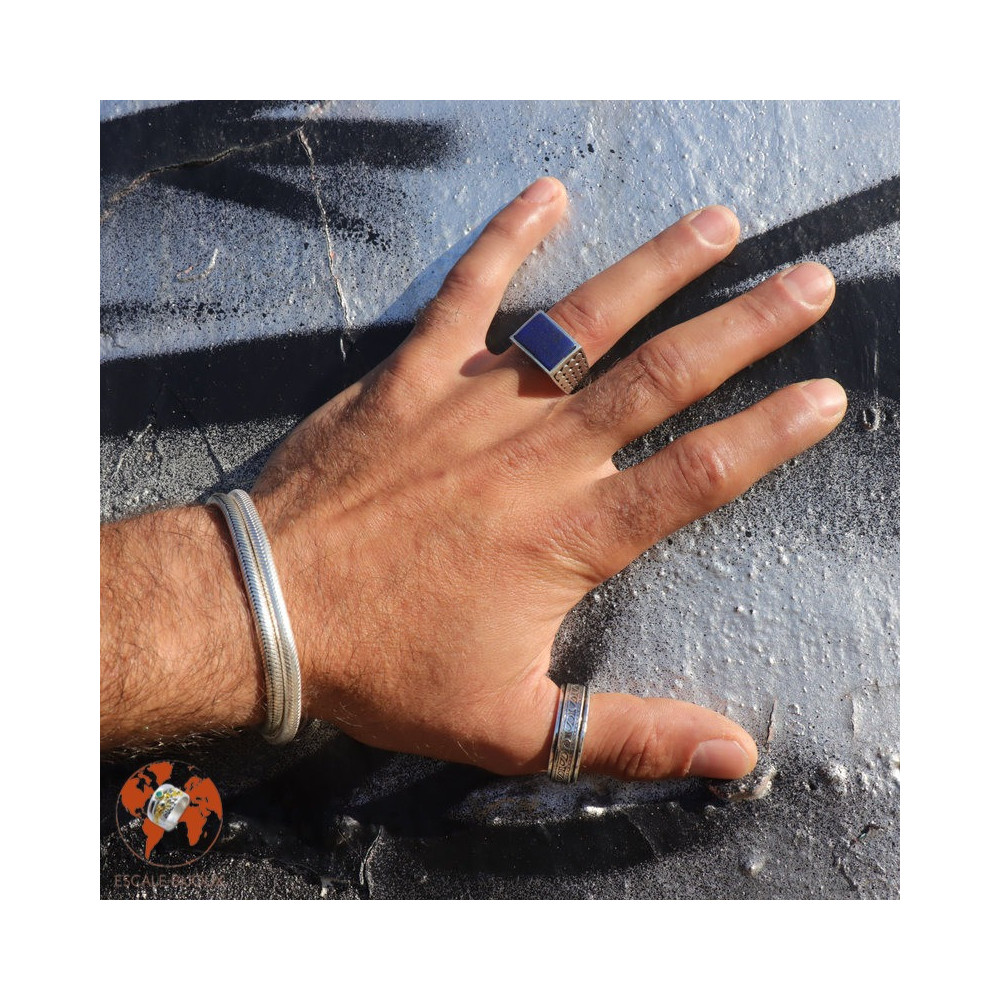 pierre lapis lazuli bague homme