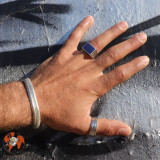 pierre lapis lazuli bague homme