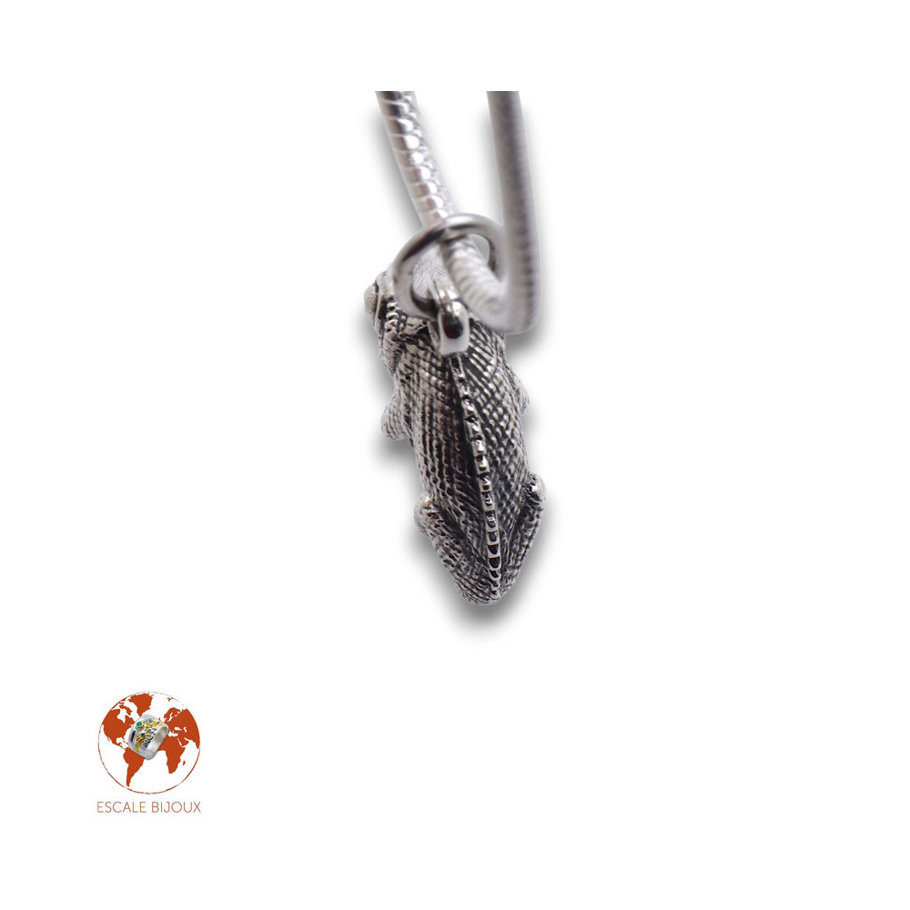 pendentif cameleon argent