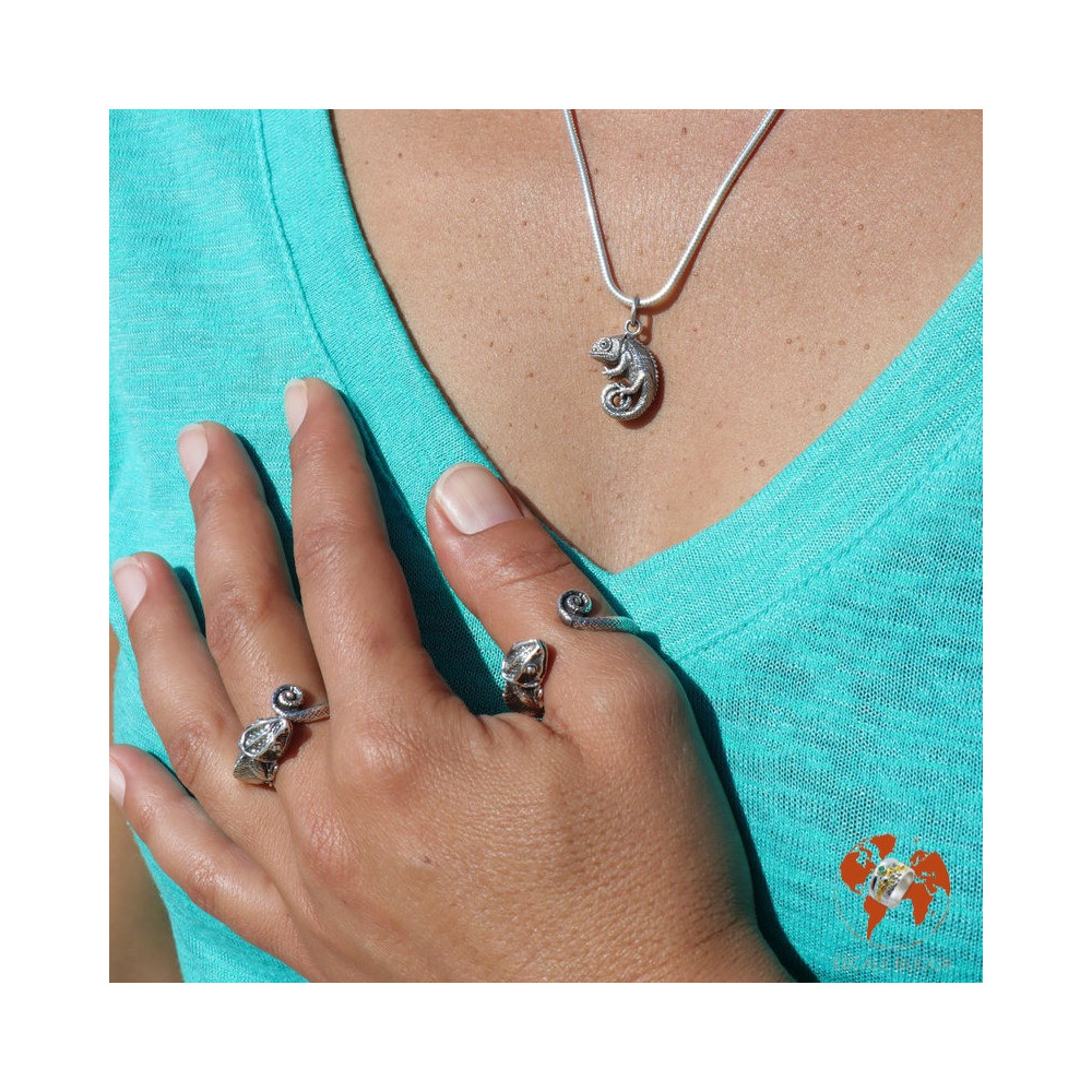 pendentif cameleon argent 925