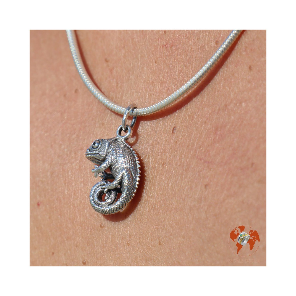pendentif cameleon argent homme