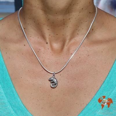 pendentif cameleon argent femme