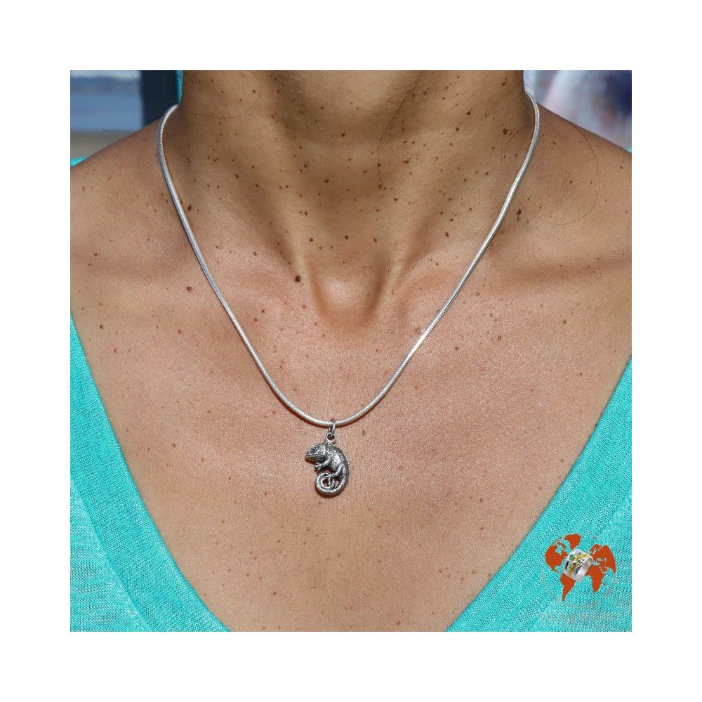 pendentif cameleon argent femme
