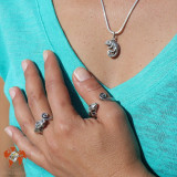 caméléon bague argent femme