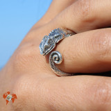 bague argent caméléon