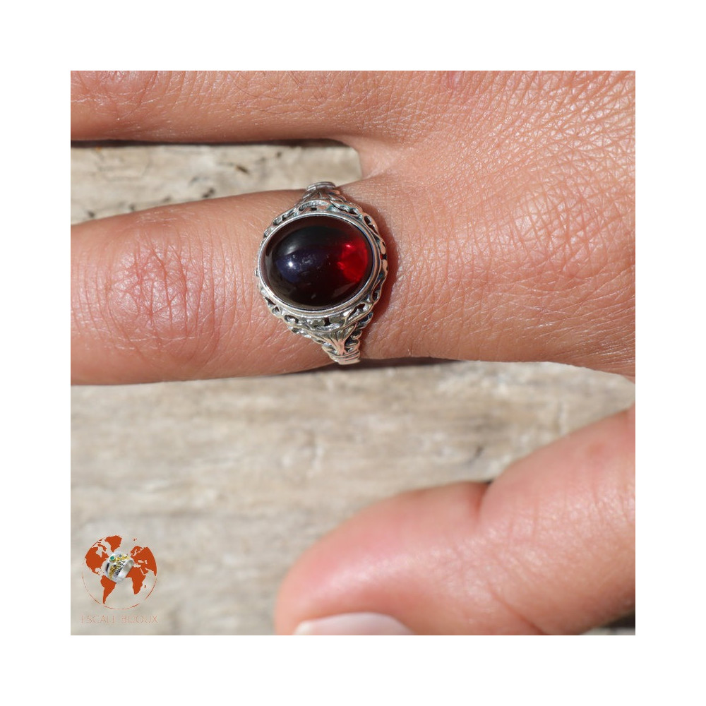 bague argent ambre femme