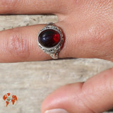 bague argent ambre femme