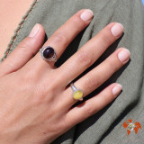 bague argent avec ambre rouge