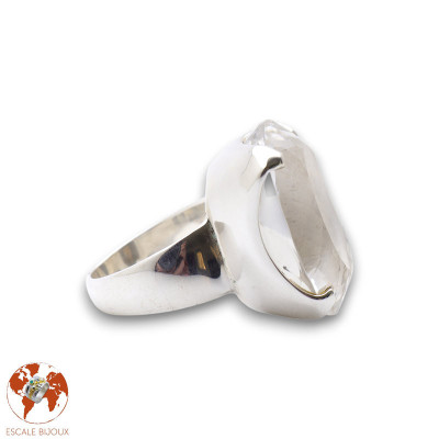 bague argent et cristal de roche