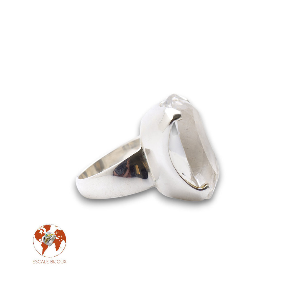 bague argent et cristal de roche