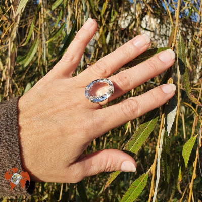 bague cristal de roche femme