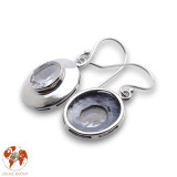 cristal de roche boucle d'oreille argent