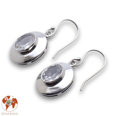 boucles d oreilles argent cristal de roche