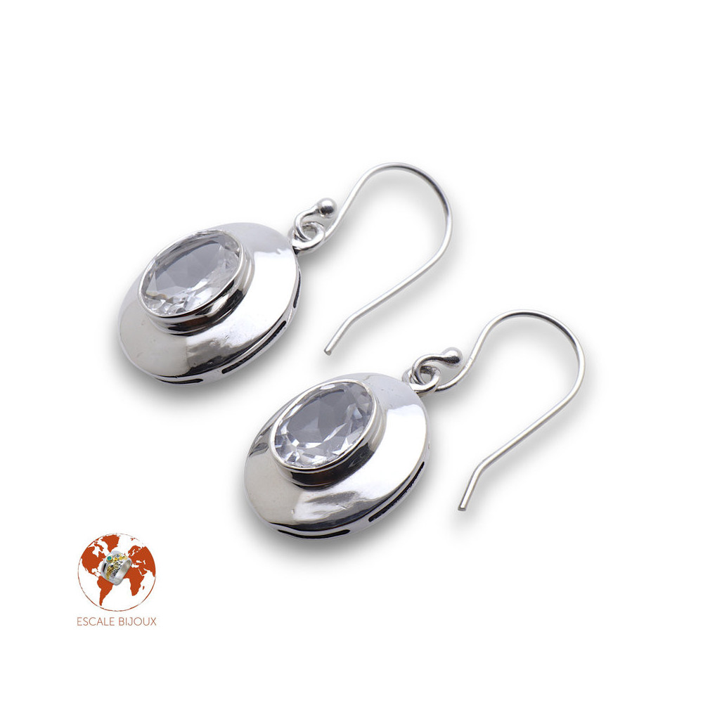 boucles d oreilles argent cristal de roche