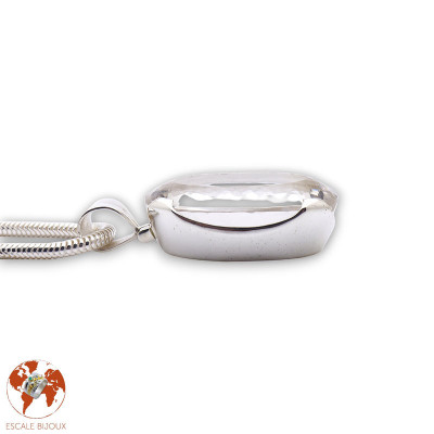 pendentif cristal de roche argent