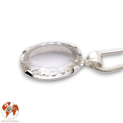 pierre cristal de roche pendentif