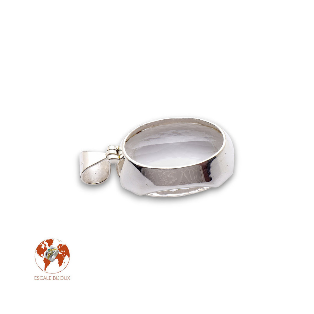 pendentif cristal de roche facette