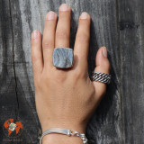 bague argent calcédoine femme