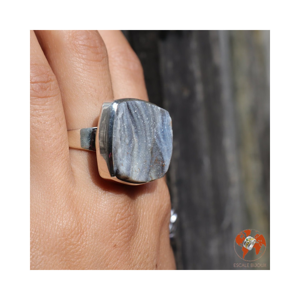 bague calcédoine druse pour femme
