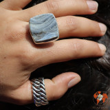 calcedoine bague argent