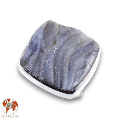 bague calcédoine bleue