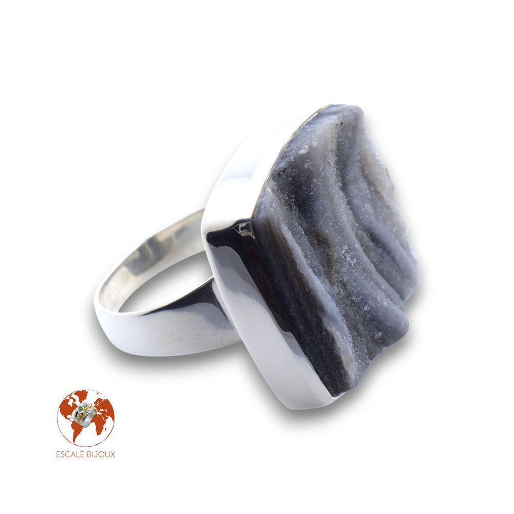 bague argent calcedoine
