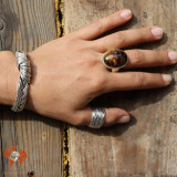 bague argent avec pietersite