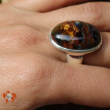 bague argent avec pietersite femme