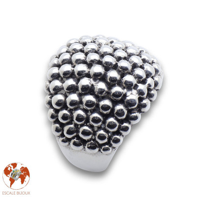 bague argent avec boules