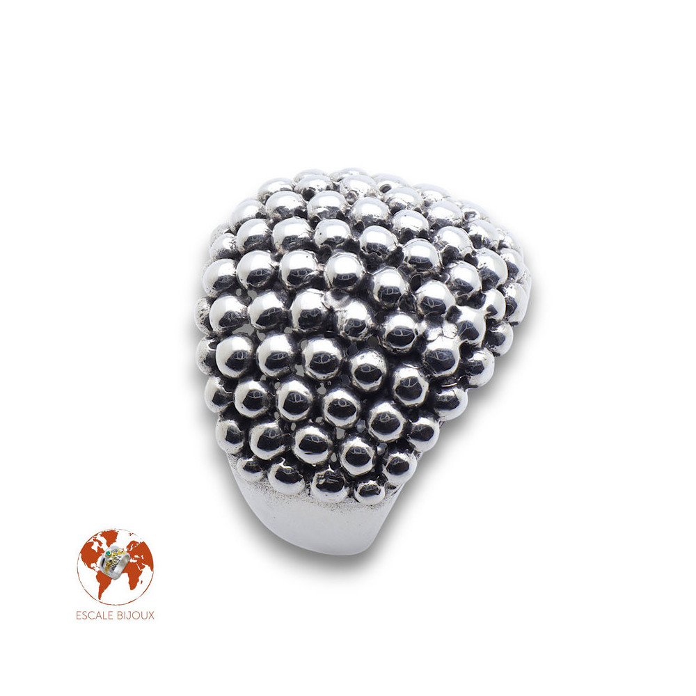 bague argent avec boules