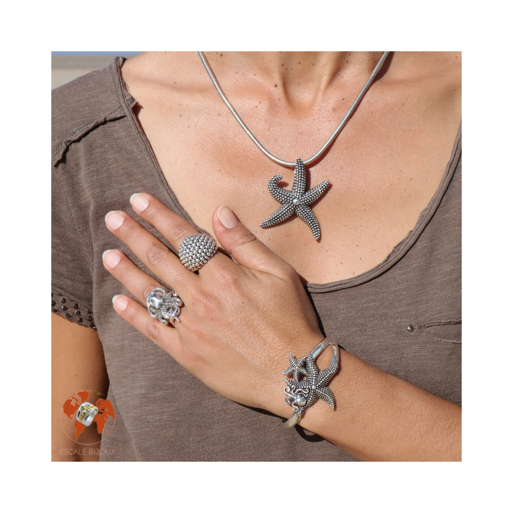 bague argent bulles pour femme