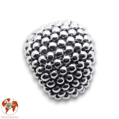 bague argent à bulles