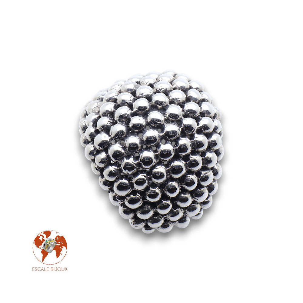 bague argent à bulles