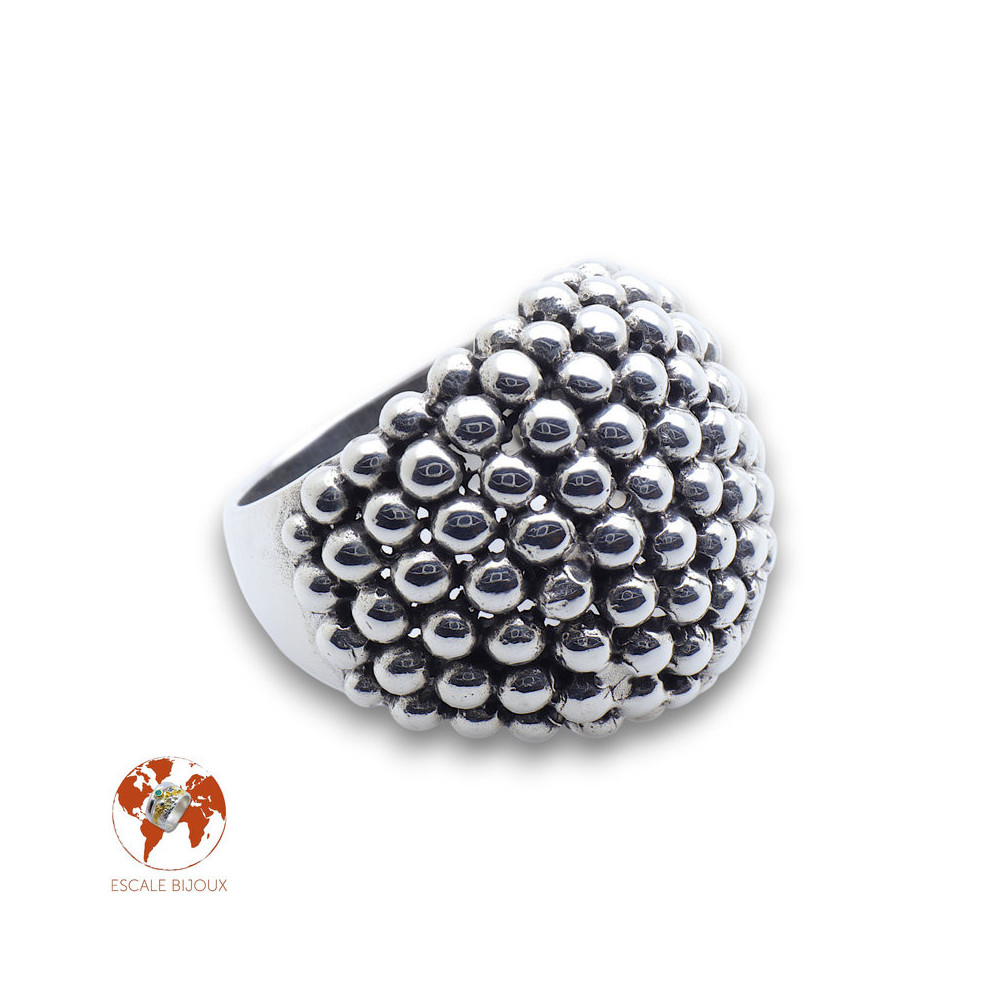 bague argent bulle