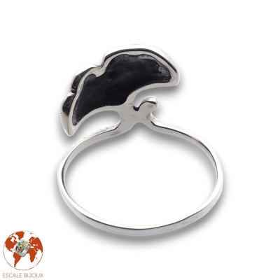 bague ginkgo argent