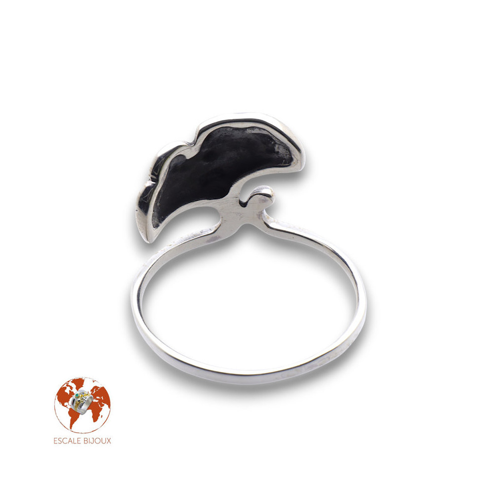 bague ginkgo argent