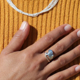bague feuille ginkgo