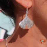 boucles d oreilles feuille ginkgo