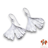 boucles d oreilles ginkgo argent