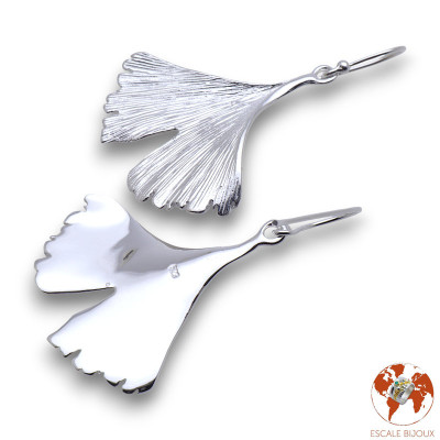feuille ginkgo boucle d oreille