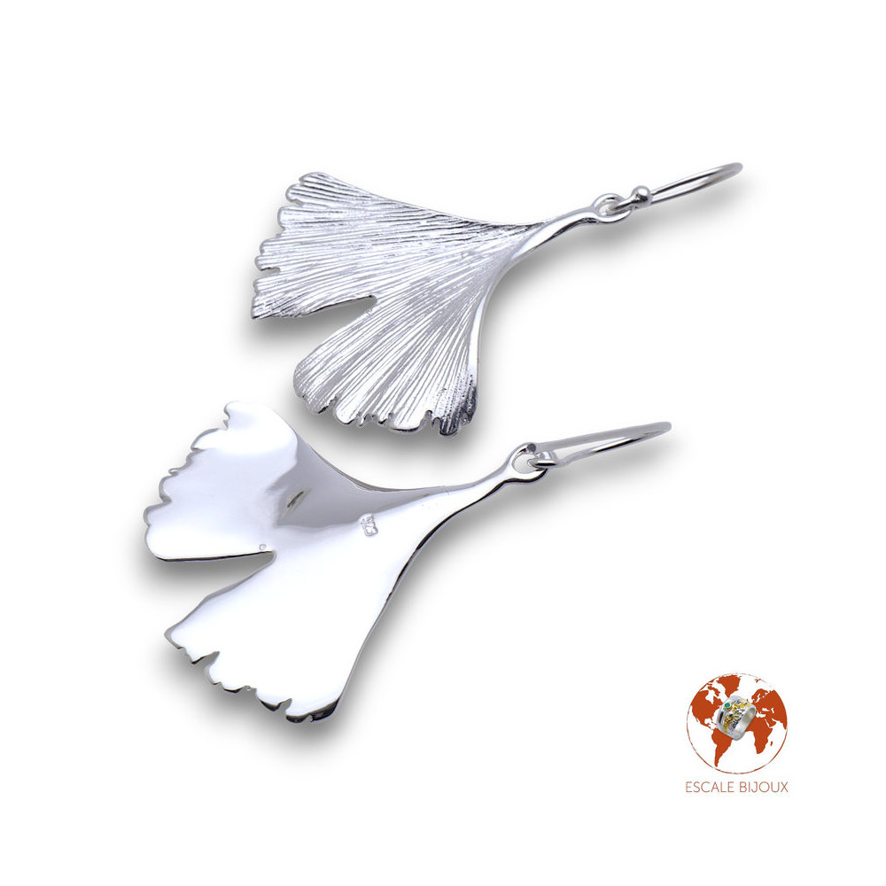 feuille ginkgo boucle d oreille