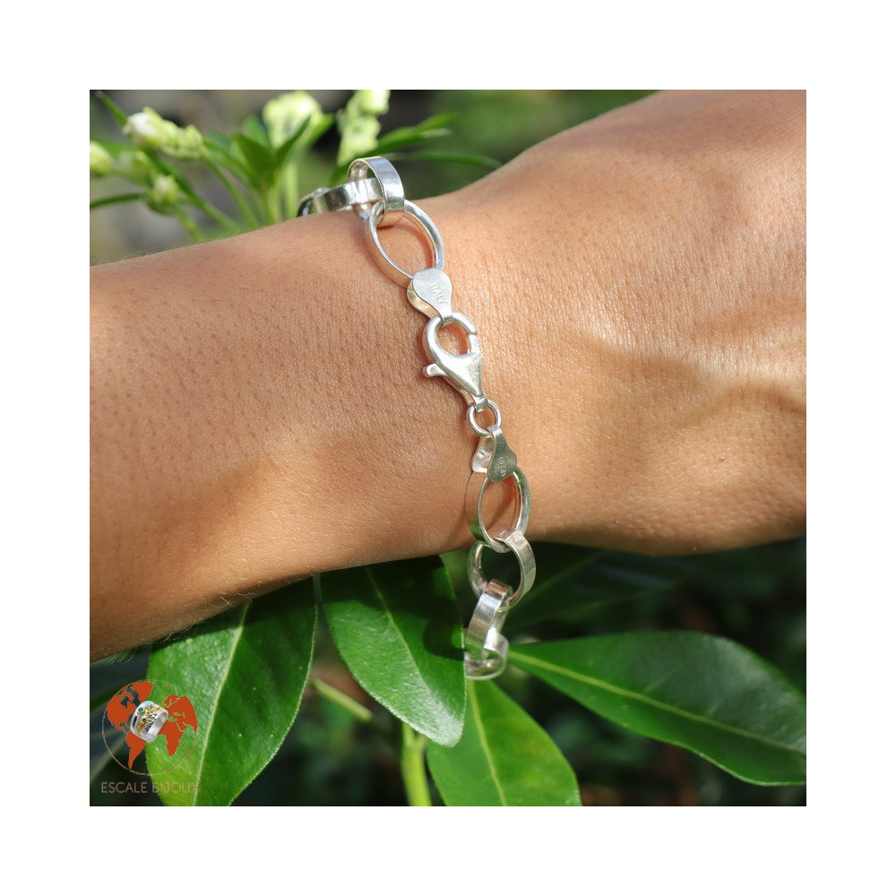 bracelet argent maille ovale femme