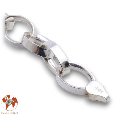 bracelet argent maille ovale